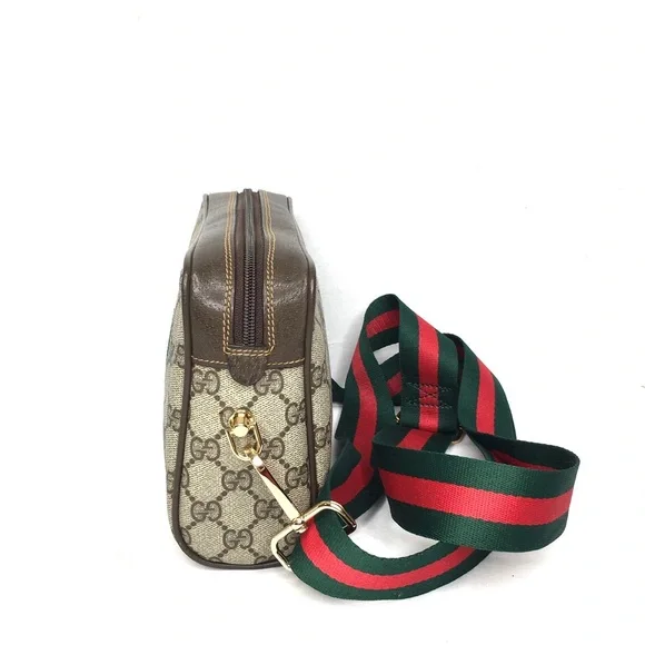Authentic Gucci brown monogram coated canvas crossbody bag clutch - Picture 6 of 16